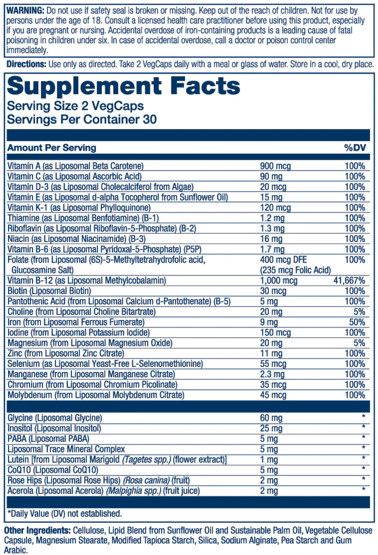 Liposomal Mulitvitamin